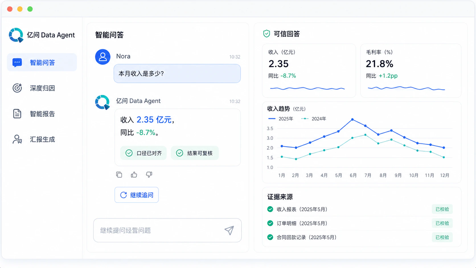 基础问答产品演示界面